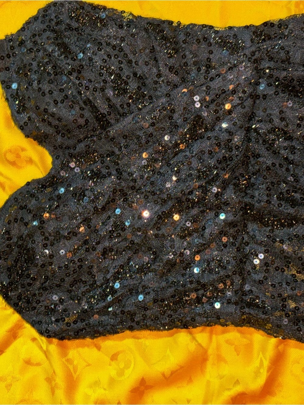 Black Sequin Mini Dress with Sweetheart Neckline - Picture 5 of 16